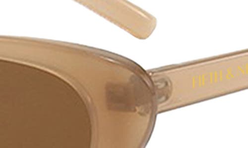 Fifth & Ninth Nina 68mm Polarized Oversize Oval Sunglasses In Transparent Tan