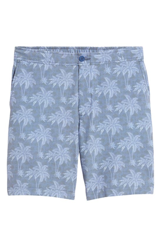 Shop Tommy Bahama Nova Wave Print Stretch Cotton Blend Shorts In Dockside Blue