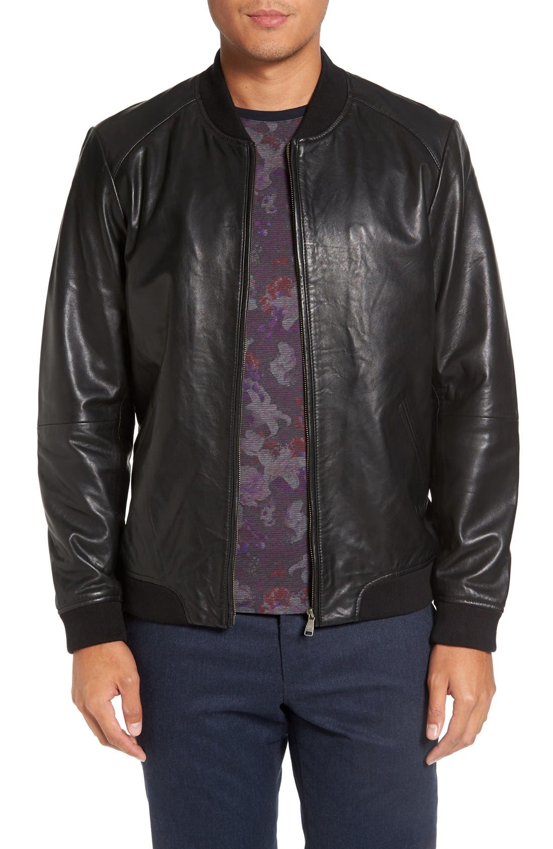 ted baker leather bomber jacket