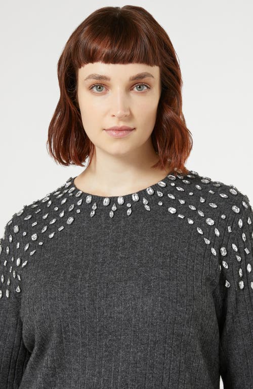 MARINA RINALDI MARINA RINALDI GIOTTO EMBELLISHED WOOL BLEND SWEATER