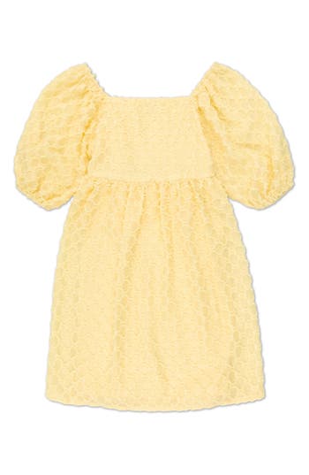 Speechless Kids' Babydoll Textured Chiffon Party Dress In Light Yellow Jm
