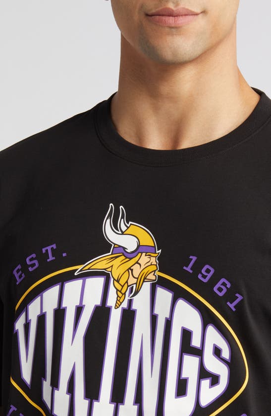 Hugo Boss X Nfl Stretch Cotton Graphic T-shirt In Minnesota Vikings Black