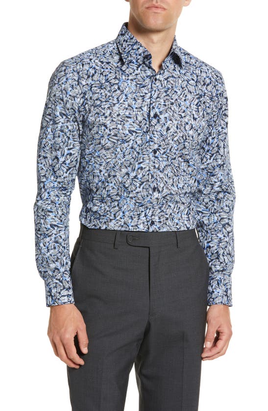 Hugo Boss Hank Kent Slim Fit Stretch Dress Shirt In Blue Floral | ModeSens