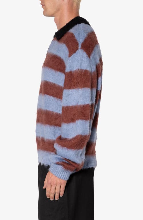 MNML MNML PREP STRIPE FUZZY POLO SWEATER 