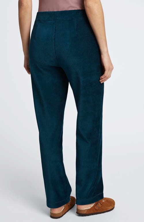 Foxcroft Caden Plush Corduroy Pants in Deep Teal 