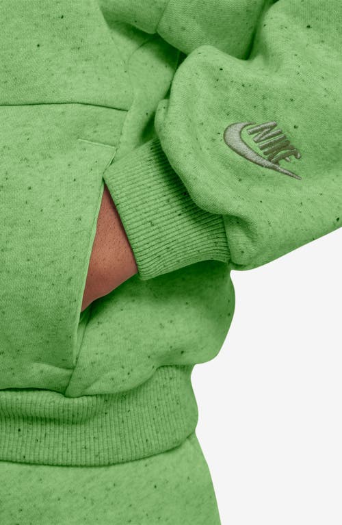 Shop Nike Kids' Icon Fleece Pullover Hoodie In Chlorophyll/sail/treeline