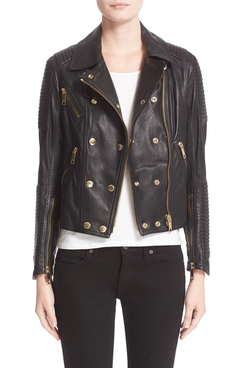 Burberry Brit 'Colefield' Double Breasted Leather Jacket | Nordstrom