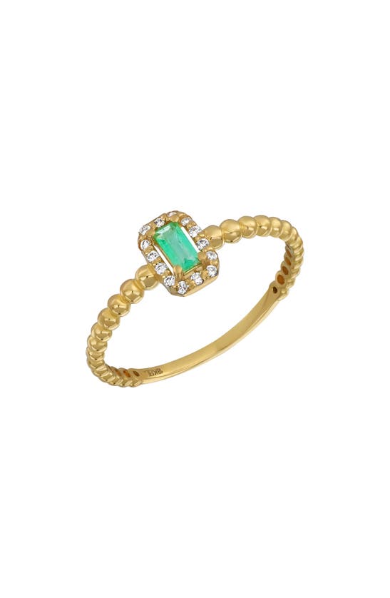 Bony Levy 18k Gold El Mar Emerald & Diamond Ring In 18k Yellow Gold