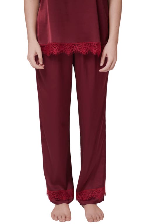 Simone Perele Satin Secrets Lounge Pants In Spinel Red