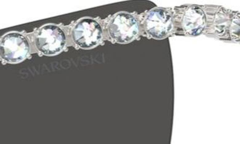 Shop Swarovski 33mm Irregular Sunglasses In Silver