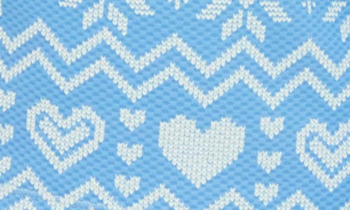 Beach Riot Kids' Little Kamara Fair Isle Print Half Zip Top In Alps Fairisle Waffle
