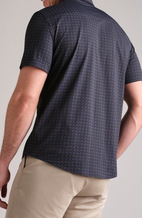 Shop Rhone Commuter Short Sleeve Performance Button-down Shirt In Navy Geo Print