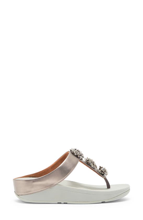 Fitflop Galaxy Toe Wedge Flip Flop In Pewter