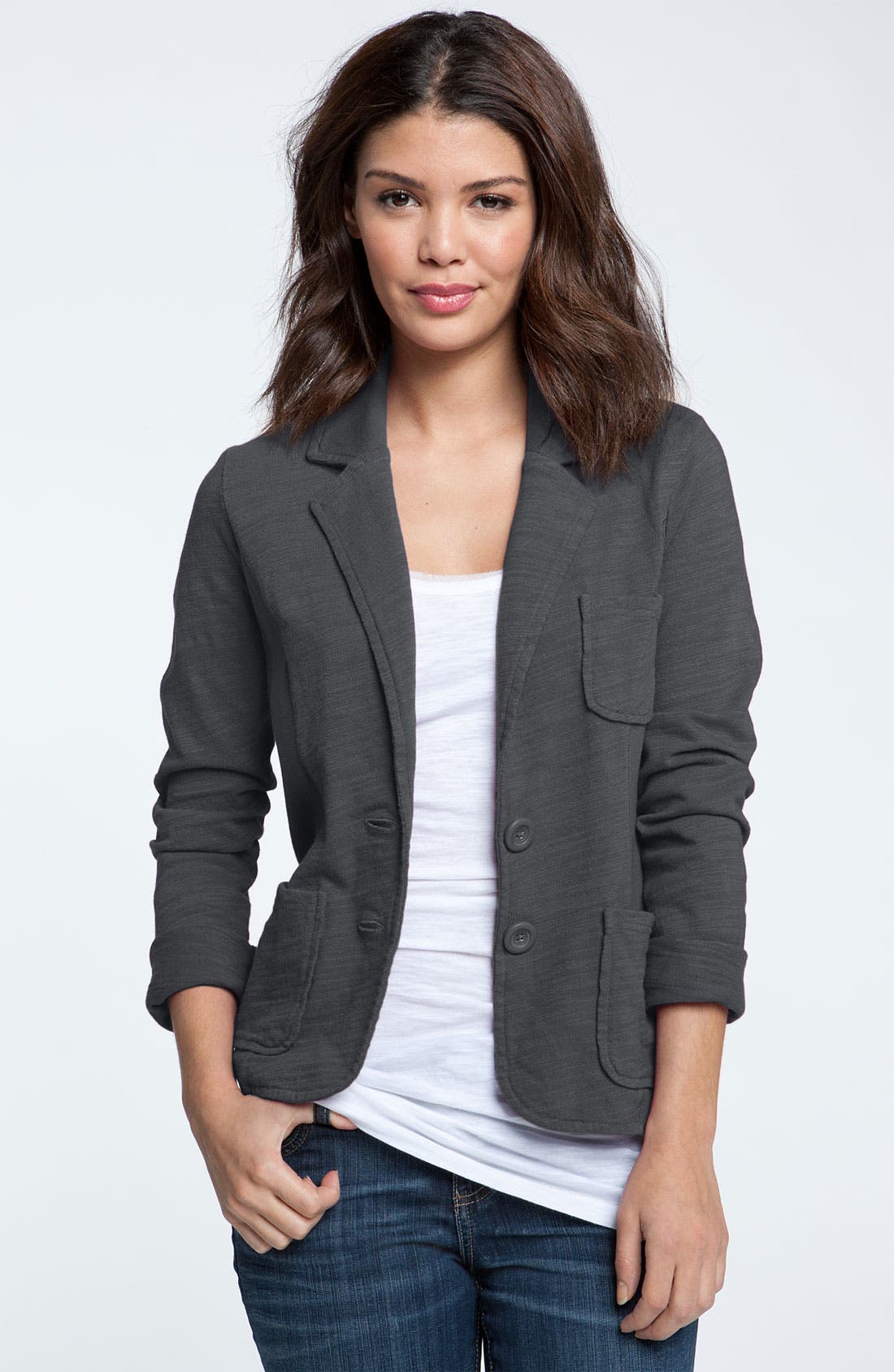 Caslon® Patch Pocket Knit Blazer Nordstrom