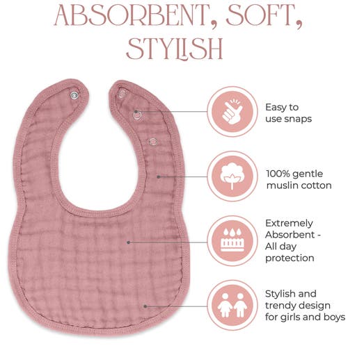 Comfy Cubs Muslin Bibs In Mauve