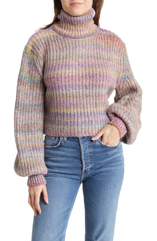 Topshop Turtleneck Sweater In Multi