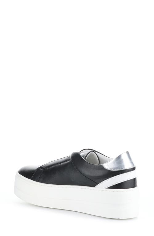 Shop Bos. & Co. Mona Platform Slip-on Sneaker In Black/white/pewter Patent