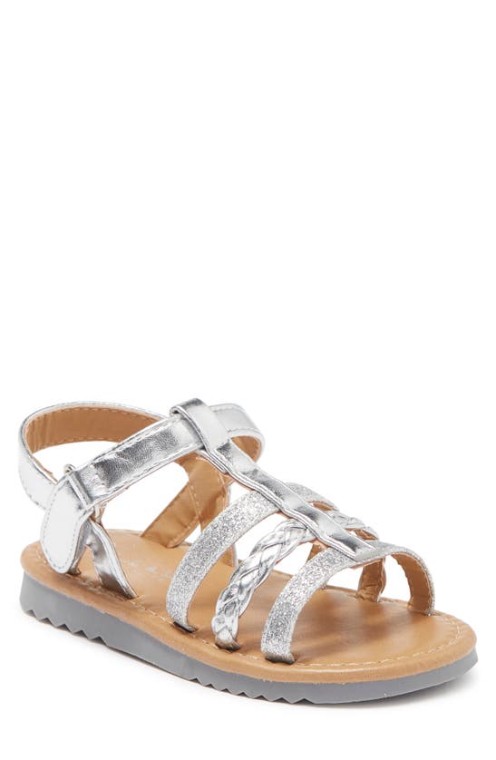 Nicole Miller Kids' Glitter Sandal In Silver