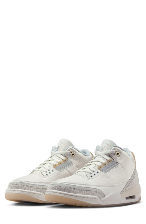 Air Jordan 3 Retro Craft Basketball Sneaker in Ivory/Grey Mist/Cream