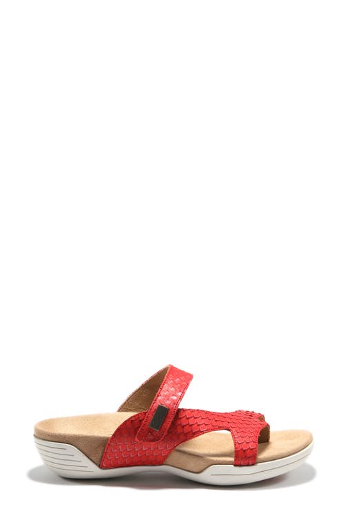 Hälsa Footwear Hälsa Darline Asymmetrical Slide Sandal in Red Leather