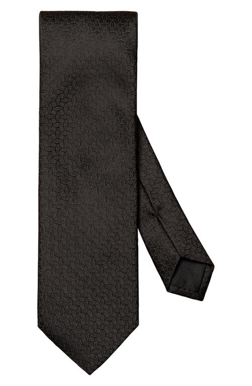 Eton Tonal Geometric Silk Tie in Black at Nordstrom