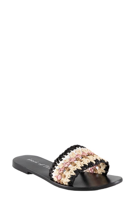 Band Of The Free Virgo Crochet Slide Sandal In Black Combo