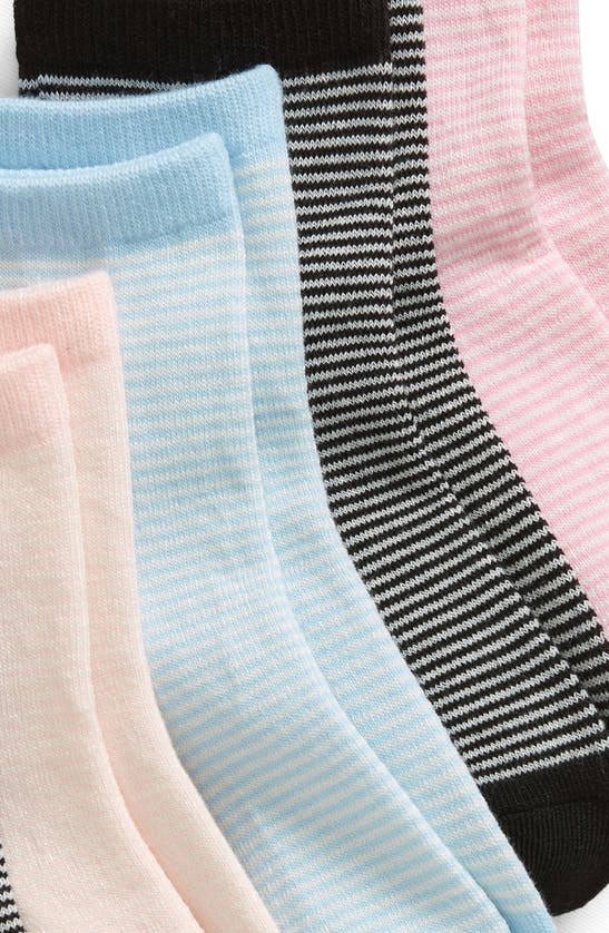 Shop Nordstrom Kids' Assorted 6-pack Ankle Socks In Pink Sweet Fine Stripe Pack