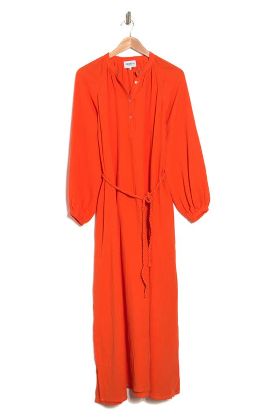 Frnch Anita Long Sleeve Dress In Orange
