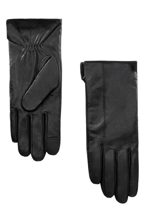 MANGO Leather Gloves in Black at Nordstrom, Size Small