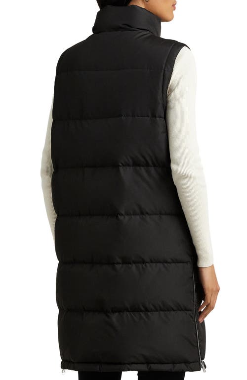 Shop Ralph Lauren Lauren  Puffer Down Long Vest In Black