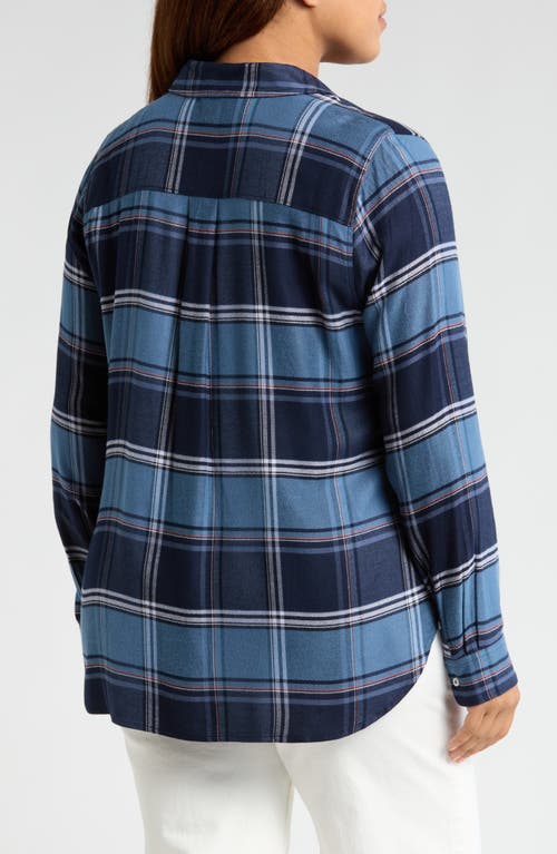 Shop Caslonr Caslon(r) Flannel Button-up Shirt In Navy- Blue Noelle Plaid