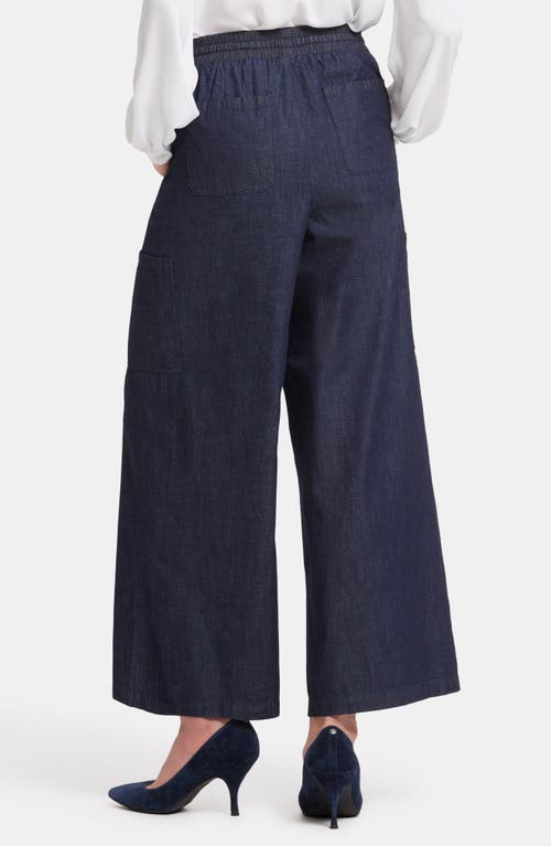 Nydj Whitney Ankle Chambray Cargo Pants In Bay Blue Wash