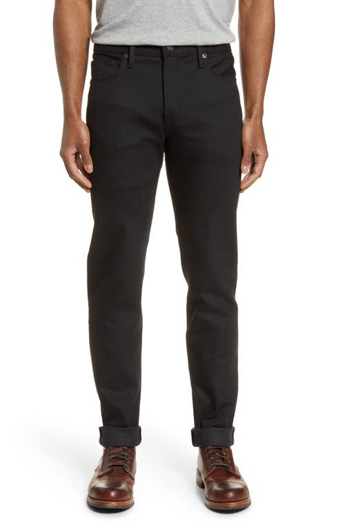 The Pen Slim 10.5-Ounce Stretch Selvedge Jeans in Black Raw