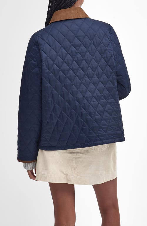 Barbour 30th Anniversary Cropped Liddesdale Womens Quilt In Navy/classic