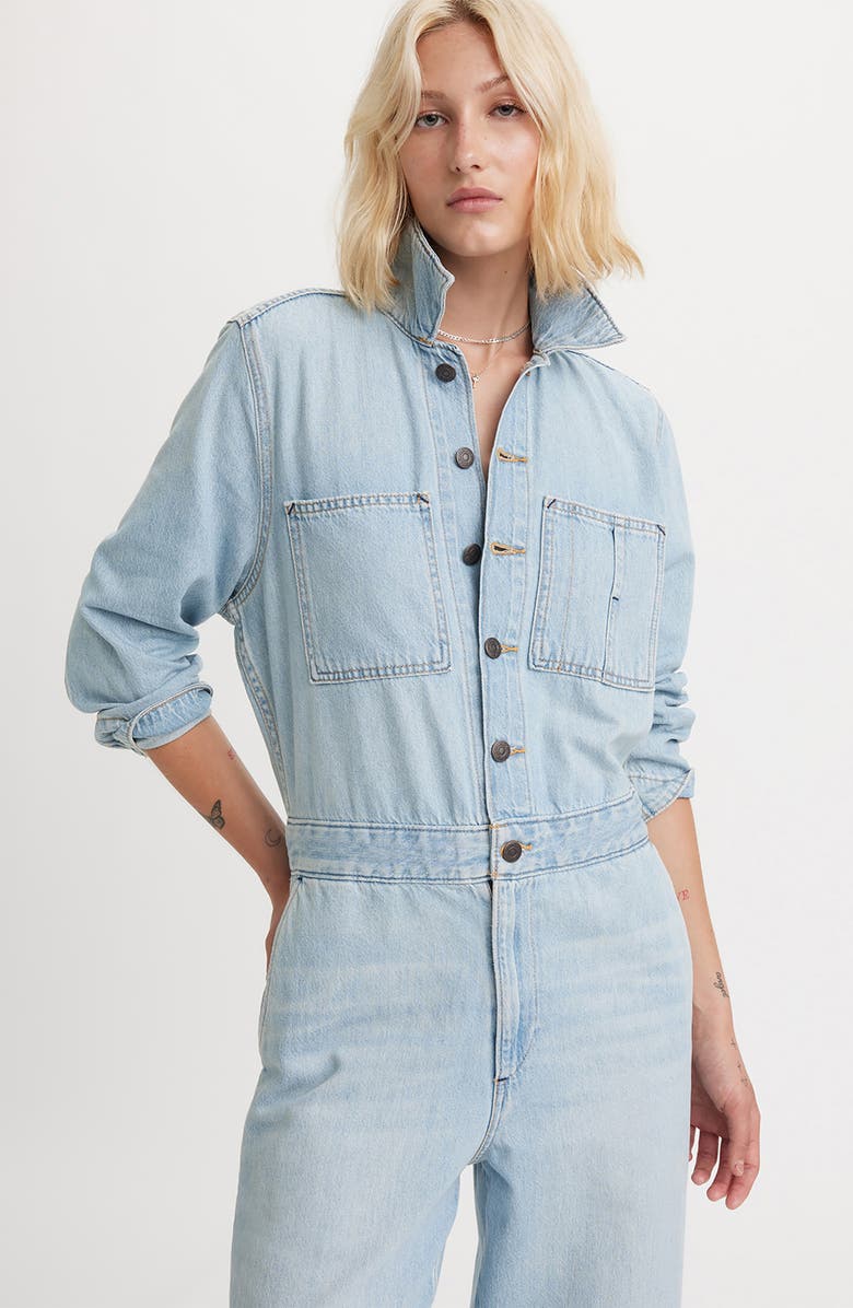 Levi's® Iconic Long Sleeve Denim Wide Leg Jumpsuit | Nordstrom