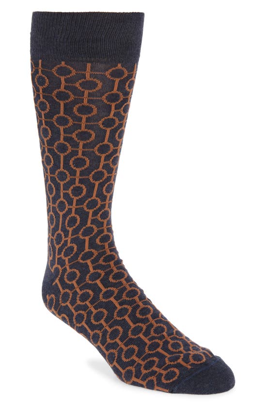 Shop Nordstrom Connecting Circles Dress Socks In Brown -navy