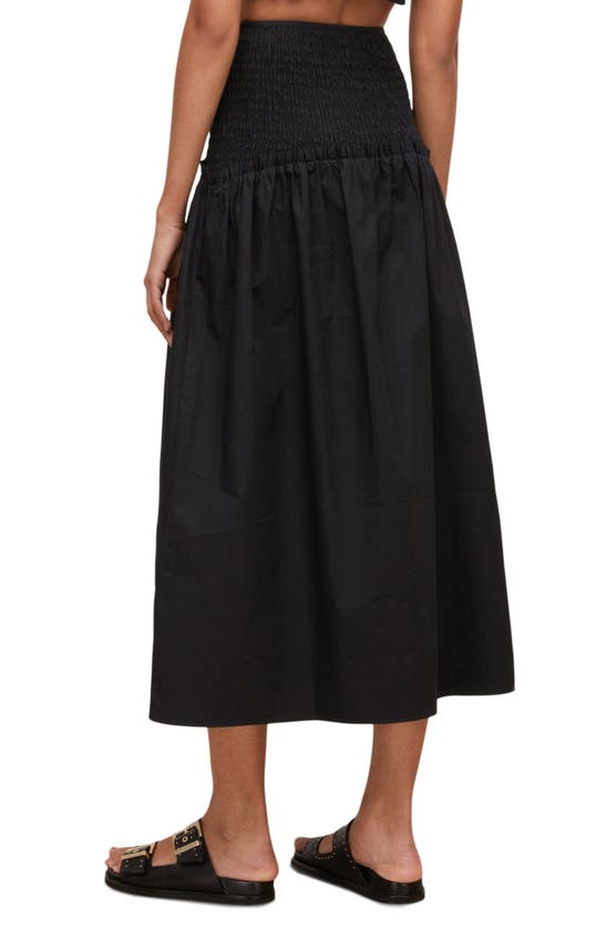 Allsaints Alex Smocked Maxi Skirt In Black | ModeSens