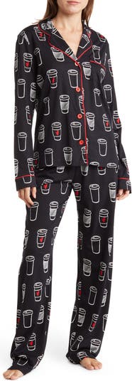 PJ Salvage Jersey Long Sleeve Top & Pants 2-Piece Pajama Set | Nordstromrack