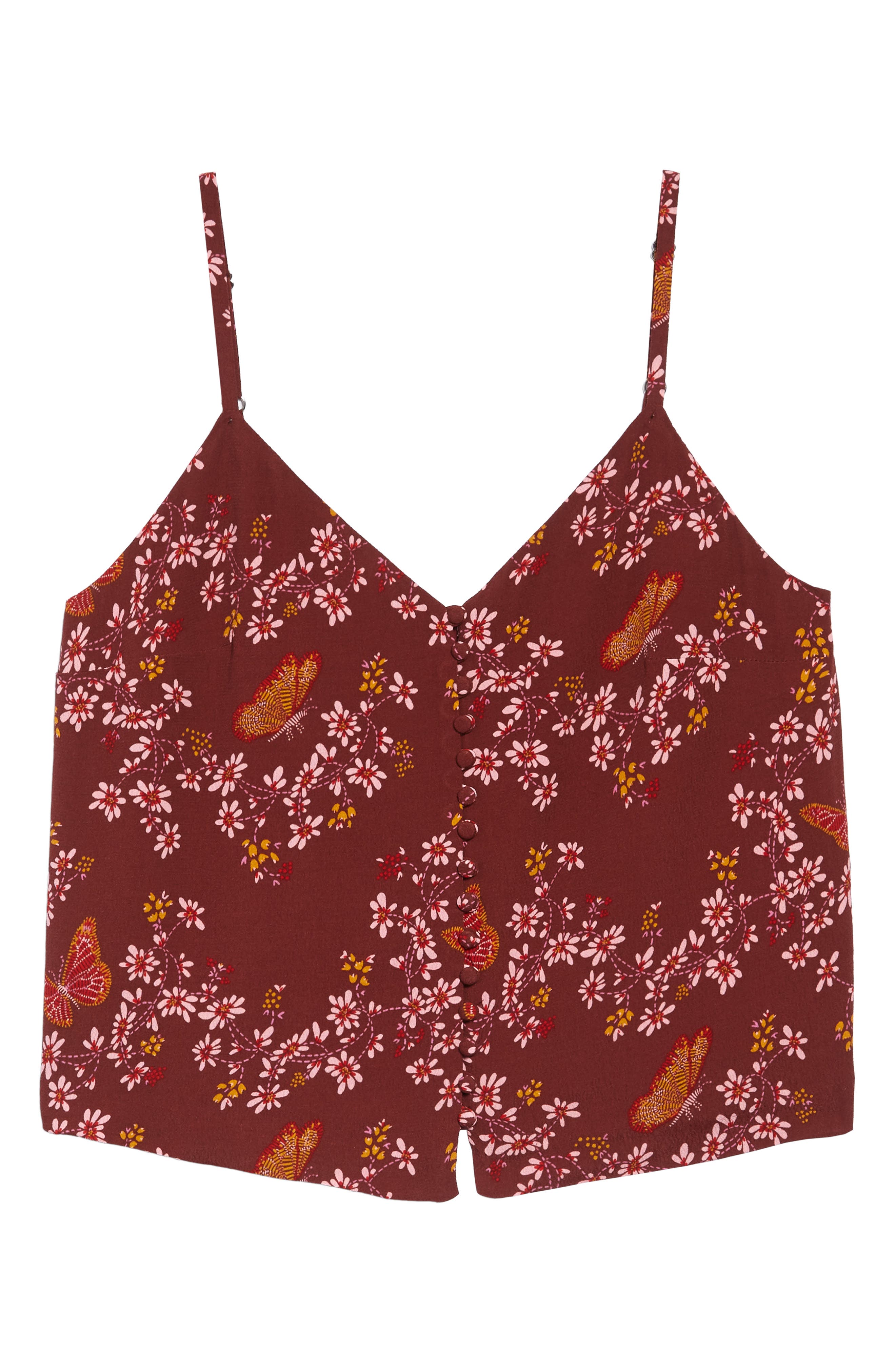 Madewell Butterfly Sanctuary Button Down Camisole, Red