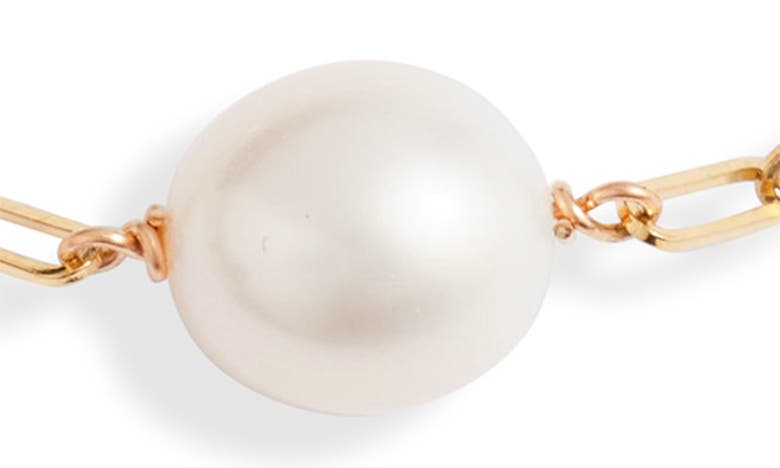 Shop Poppy Finch Cultured Pearl Chain Bracelet In 14kyg