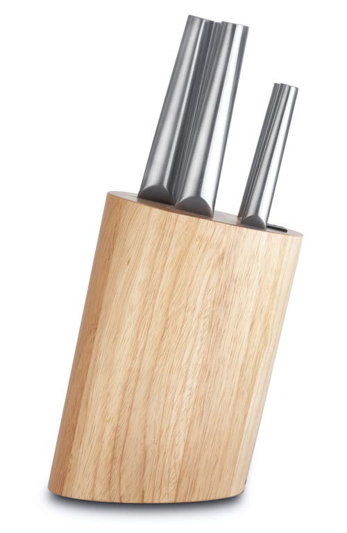 Berghoff International Eclipse 6-piece Stainless Steel Knife Block Set In Silver