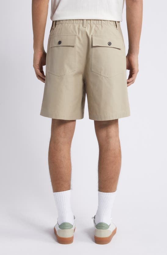 Shop Frame Patch Cotton Traveler Shorts In Dark Beige