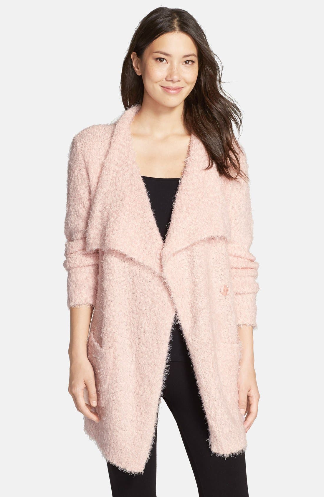 PJ Salvage Drape Collar Bouclé Cardigan Nordstrom