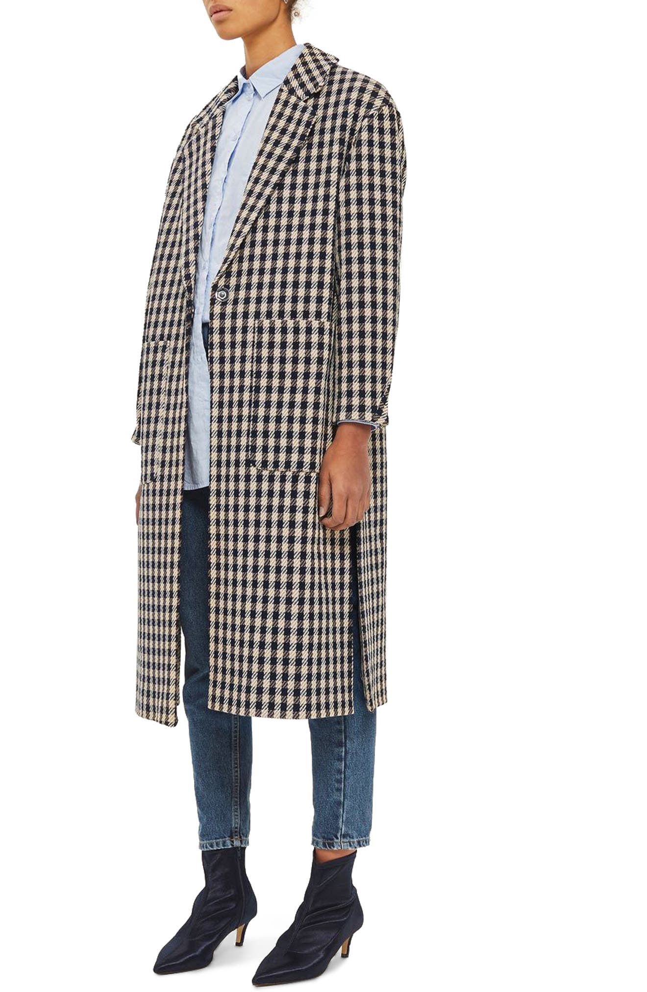 Check Side Split Coat Nordstrom
