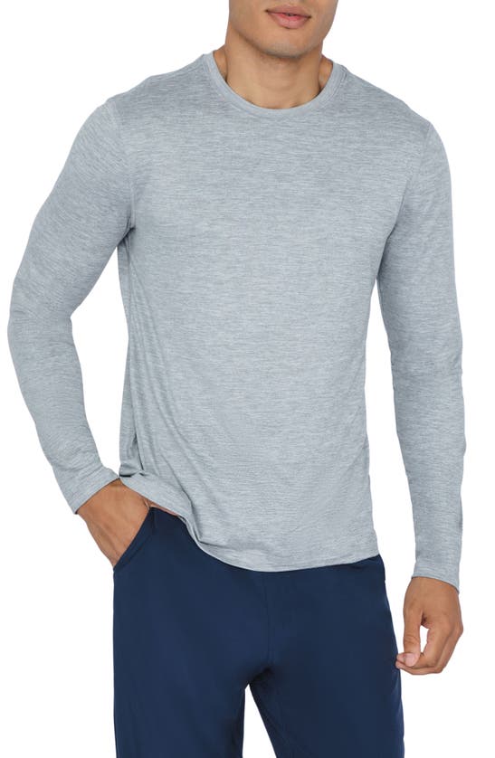 90 Degree By Reflex Cationic Heather Long Sleeve Shirt In Heather Grey