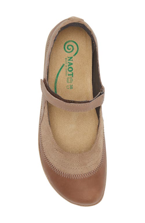 Naot Kire Mary Jane Flat In Bark/almond/stone