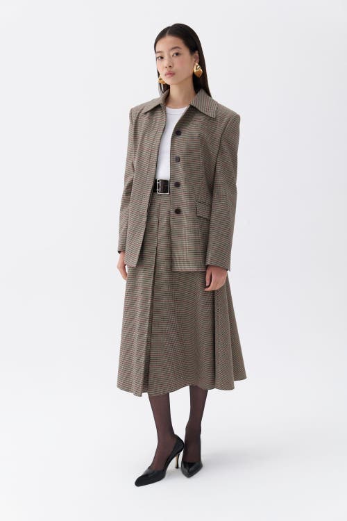 Nocturne Plaid Padded Shoulder Jacket In Multi-colored