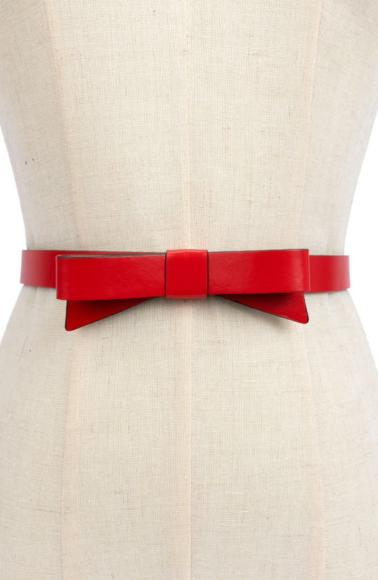 Shop Kate Spade Bow Belt In Ponderosa Red