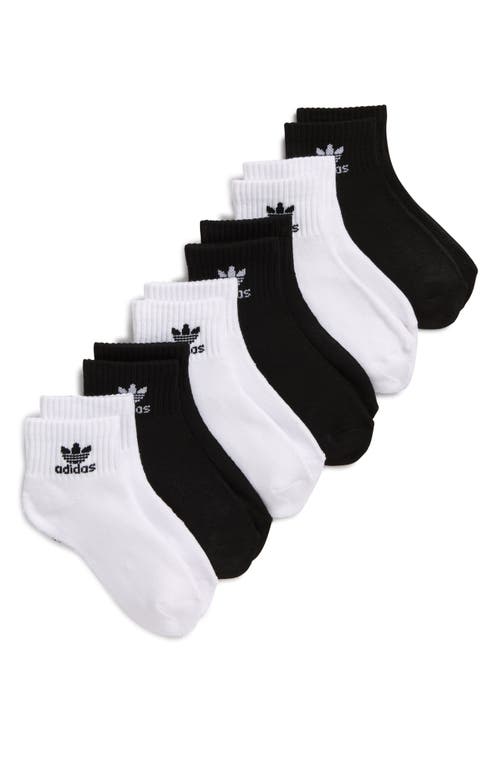 adidas Trefoil Assorted 6-Pack Quarter Socks in White at Nordstrom