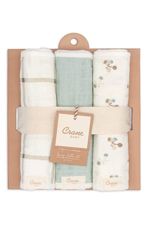 Shop Crane Baby 3-pack Assorted Organic Cotton Burp Cloths Set In White